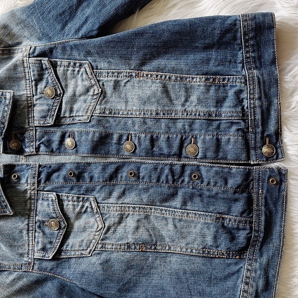 BENETTON JEANS Kids Snap Front Denim Jacket Size (M 7/8) - Picture 3 of 15